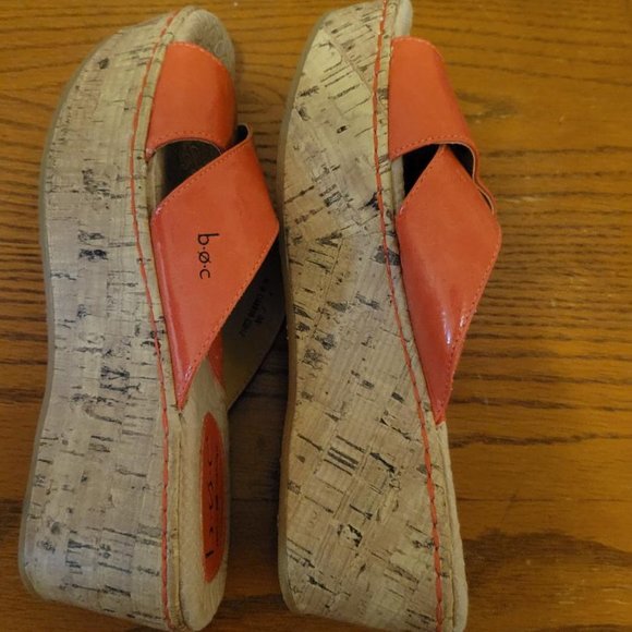 BOC Born Concepts Orange/Cork Wedg Slide Sandals. Size 5. Excellent Condition. - Picture 5 of 6
